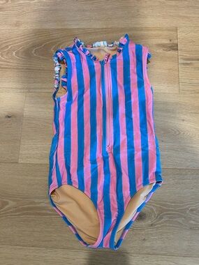 Crewcuts Pink and Blue Striped Girls' One-Piece Swimsuit